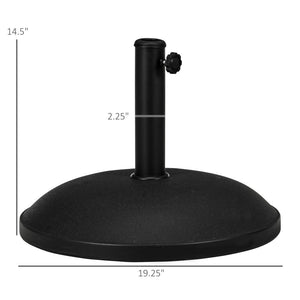 English Elm Outsunny 20" Heavy-Duty Cement Umbrella Base Stand For Stable Shade In Lawn, Deck, And Garden – Black W2225P164074-GIGA