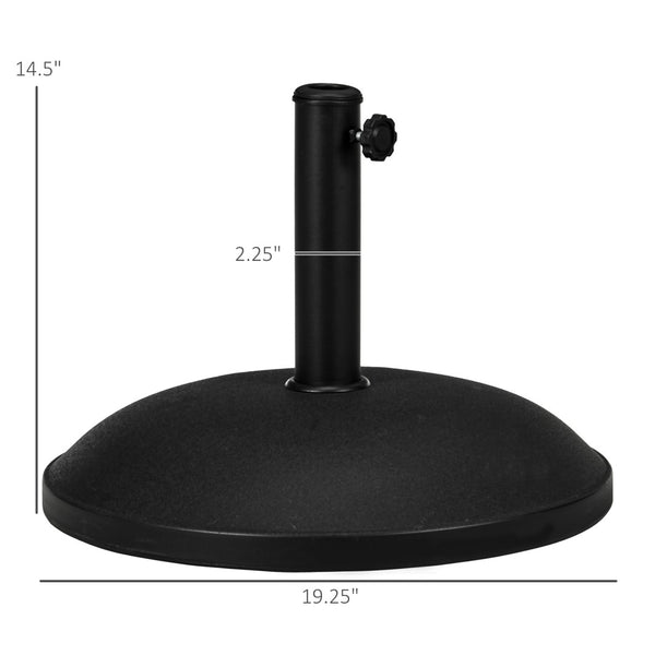 English Elm Outsunny 20" Heavy-Duty Cement Umbrella Base Stand For Stable Shade In Lawn, Deck, And Garden – Black W2225P164074-GIGA
