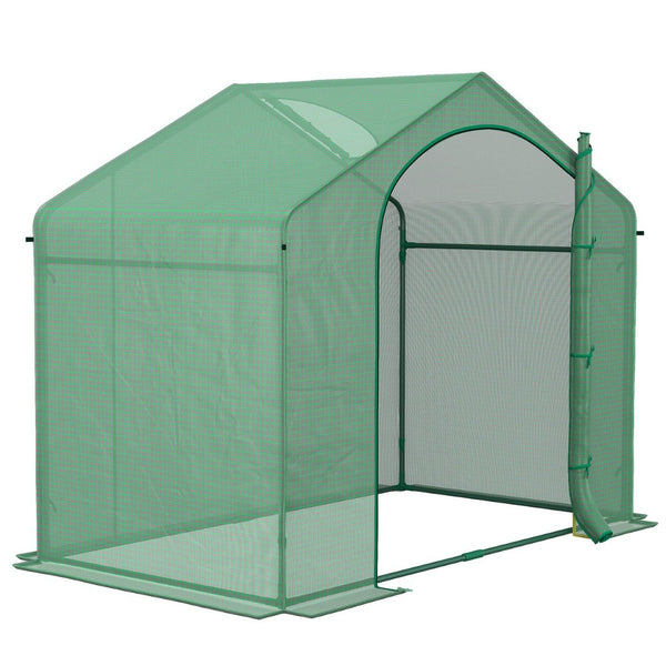 English Elm Outsunny 6' X 3' X 5' Portable Walk-In Greenhouse With Durable Steel Frame, Zipper Door & Ventilation W2225P164114-GIGA