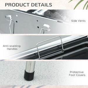 English Elm Outsunny Stainless Steel Folding Charcoal Hibachi Grill for Camping and Tailgate Use W2225P200823