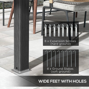 English Elm Outsunny 10' X 12' Retractable Pergola Canopy - Stylish Wood Grain Aluminum Shade For Patio & Deck W2225P164087-GIGA