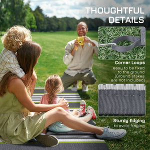 English Elm Outsunny Reversible Outdoor Rug 9' X 12' Waterproof Portable Mat For Decks, Rvs, Picnics & More W2225P172569-GIGA