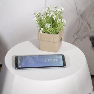 English Elm Outsunny 12.5" Round Steel Patio End Table - Chic Hollow Drum Accent Table For Indoor & Outdoor Use W2225P172497-GIGA