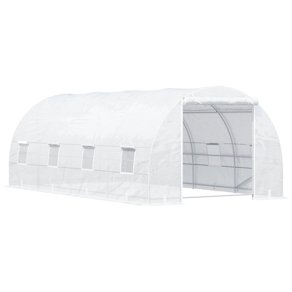 English Elm Outsunny 20' X 10' Walk-In Tunnel Greenhouse - Durable Steel Frame, 8 Windows, Easy Access & Ventilation W2225P164056-GIGA