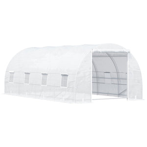 English Elm Outsunny 20' X 10' Walk-In Tunnel Greenhouse - Durable Steel Frame, 8 Windows, Easy Access & Ventilation W2225P164056-GIGA