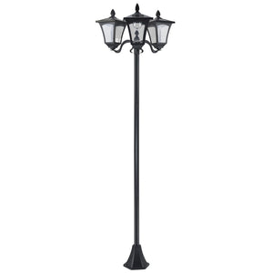 English Elm Outsunny 72" Triple-Head Solar Lamp Post, Vintage Style, All-Weather, Energy-Saving Light For Outdoors W2225P172489-GIGA