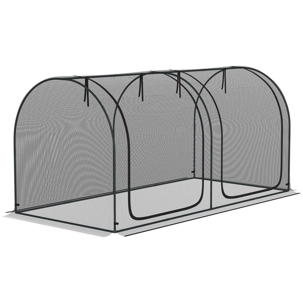 English Elm Outsunny Hdpe Mesh Crop Cage Garden Tent with Zippered Access and Ground Stakes W2225P172579