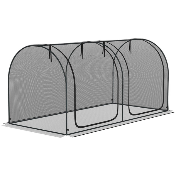 English Elm Outsunny Hdpe Mesh Crop Cage Garden Tent with Zippered Access and Ground Stakes W2225P172579