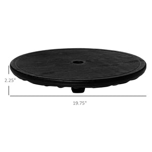English Elm Outsunny 20" Round Umbrella Table Tray - Portable & Easy To Install For Pool, Beach & Patio Use W2225P164072-GIGA