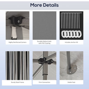 English Elm Outsunny 10' X 20' Instant Pop-Up Canopy Tent – Adjustable Height, Portable Shelter For Events, Gray W2225P200838-GIGA