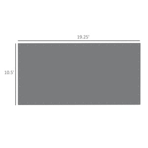 English Elm Outsunny 10' X 20' Heavy-Duty Carport Replacement Canopy Cover - Uv & Water Resistant, Dark Gray W2225P164070-GIGA