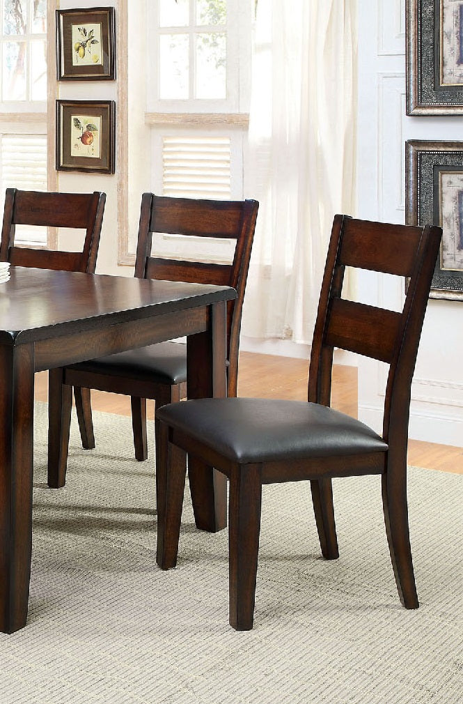 English Elm Dark Cherry Transitional Solid Wood Dining Chairs Set of 2 — Padded Leatherette Seats, Bold Sturdy Design, 19.25"W x 39.25"H B011P162631