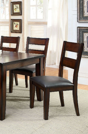 English Elm Dark Cherry Transitional Solid Wood Dining Chairs Set of 2 — Padded Leatherette Seats, Bold Sturdy Design, 19.25"W x 39.25"H B011P162631