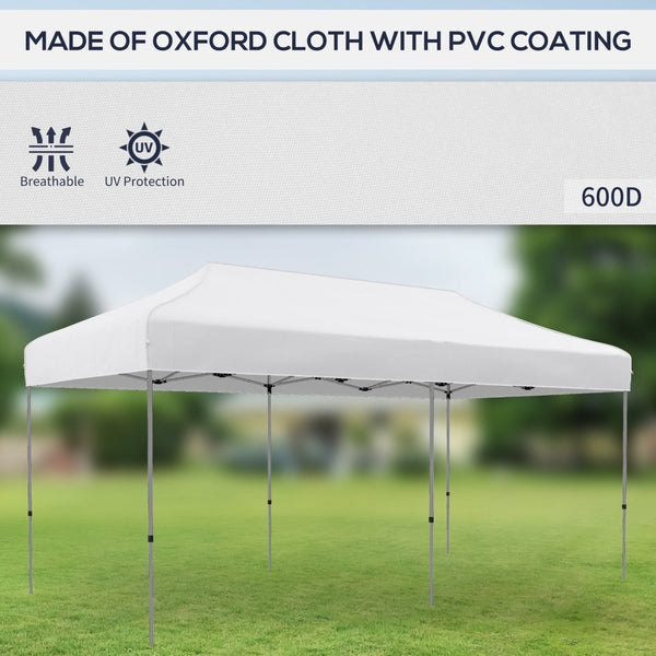 English Elm Outsunny 10' X 20' Pop Up Canopy Tent - Adjustable Height Instant Shelter For Outdoor Events & Storage W2225P200836-GIGA