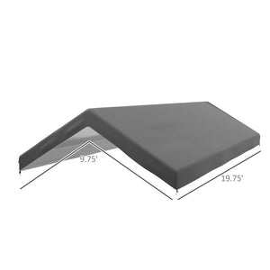 English Elm Outsunny 10' X 20' Waterproof Carport Canopy Cover – Uv-Resistant Garage Top With Bungee Cords W2225P164109-GIGA