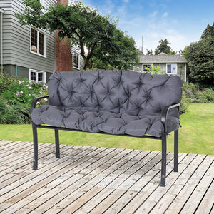English Elm Outsunny Tufted 3 Seat Outdoor Bench Cushion Set with Foam Fill and Backrest W2225P172509