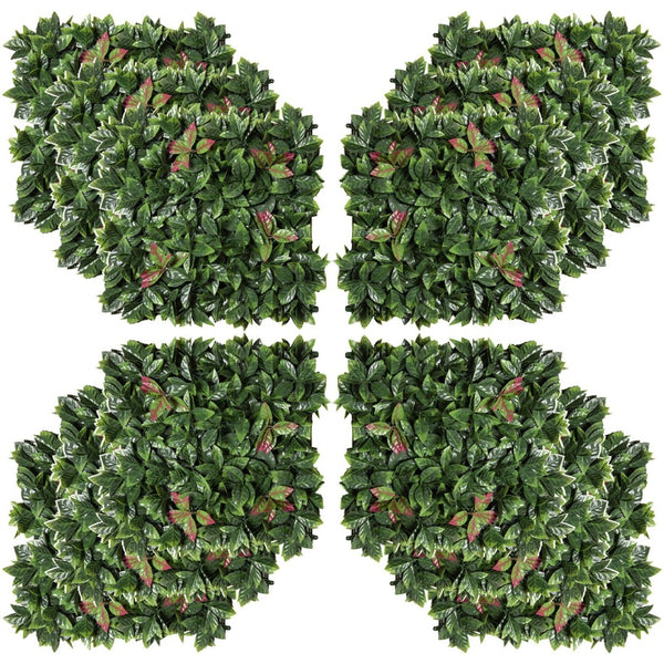 English Elm Outsunny Artificial Grass Wall Panels - 12 Pack 20" X 20" Weather-Resistant Greenery Decor For Indoor & Outdoor Spaces W2225P172544-GIGA
