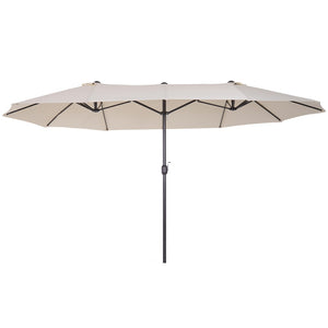 English Elm Outsunny Extra Large 15Ft Double-Sided Patio Umbrella With Crank Handle & Air Vents For Ultimate Shade W2225P164053-GIGA