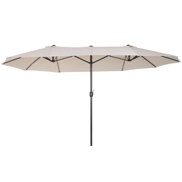 English Elm Outsunny Extra Large 15Ft Double-Sided Patio Umbrella With Crank Handle & Air Vents For Ultimate Shade W2225P164053-GIGA
