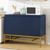 Trexm Minimalist Cabinet - Two Door Sideboard Gold Metal Legs