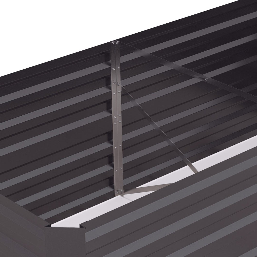 English Elm Outsunny Galvanized Raised Garden Bed Kit - Durable 6' X 3' Metal Planter For Vegetables & Herbs W2225P172571-GIGA