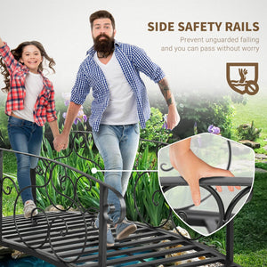 English Elm Outsunny 6' Metal Arch Bridge With Safety Rails - Elegant Garden Pathway For Streams, Ponds, And More W2225P172587-GIGA