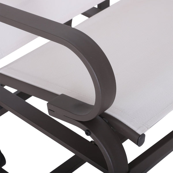 English Elm Outsunny Outdoor Glider Chair - Lightweight, Durable Rocking Chair For Patios & Backyards, Beige W2225P172527-GIGA