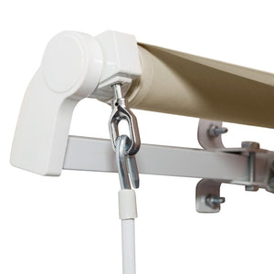 English Elm Outsunny 12' X 8' Retractable Awning For Patios – Uv & Water-Resistant Shade With Easy Manual Crank W2225P200859-GIGA