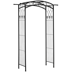 English Elm Outsunny 7Ft Elegant Outdoor Garden Arbor With Scrollwork Design - Perfect Wedding Arch & Trellis W2225P172493-GIGA