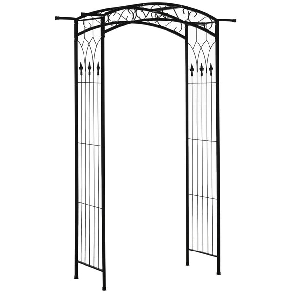 English Elm Outsunny 7Ft Elegant Outdoor Garden Arbor With Scrollwork Design - Perfect Wedding Arch & Trellis W2225P172493-GIGA
