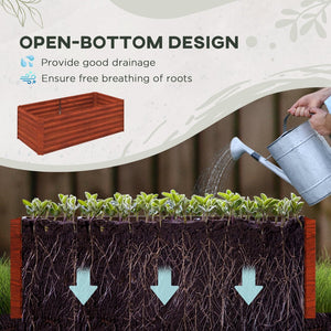 English Elm Outsunny Galvanized Raised Garden Bed Kit – Durable 6' X 3' Metal Planter For Vegetables, Flowers, Herbs W2225P172572-GIGA