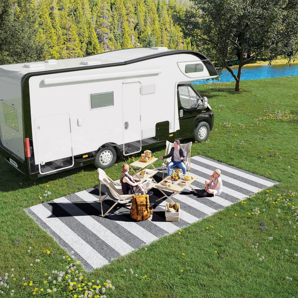 English Elm Outsunny Reversible Polypropylene Outdoor Rug Waterproof Flatweave Mat for Deck Camping W2225P172523