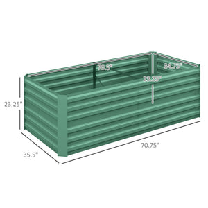 English Elm Outsunny Galvanized Raised Garden Bed Kit - 6' Metal Planter Box For Vegetables & Herbs, Easy Setup W2225P172508-GIGA