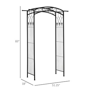 English Elm Outsunny 7Ft Elegant Outdoor Garden Arbor With Scrollwork Design - Perfect Wedding Arch & Trellis W2225P172493-GIGA