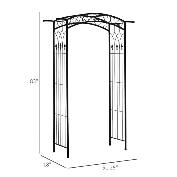 English Elm Outsunny 7Ft Elegant Outdoor Garden Arbor With Scrollwork Design - Perfect Wedding Arch & Trellis W2225P172493-GIGA