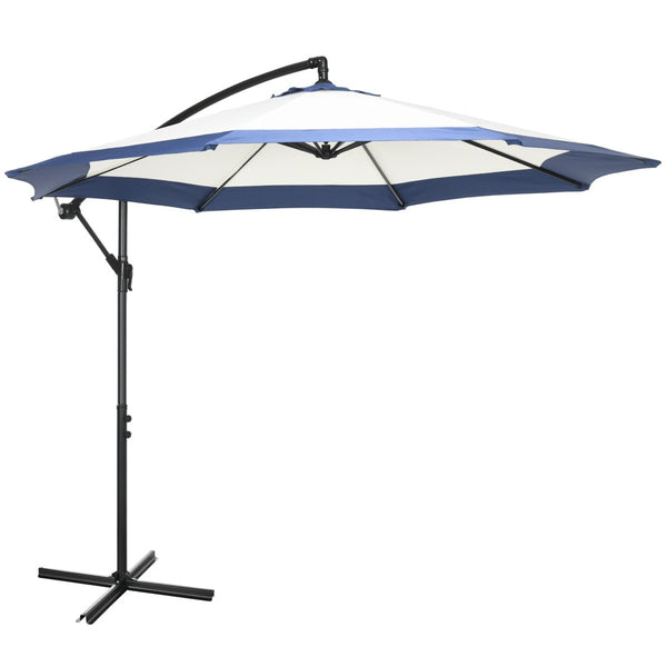 English Elm Outsunny 10Ft Cantilever Umbrella With Durable Steel Frame & Crank, Ideal For Patios, Pools, And Decks W2225P164110-GIGA