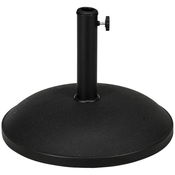 English Elm Outsunny 20" Heavy-Duty Cement Umbrella Base Stand For Stable Shade In Lawn, Deck, And Garden – Black W2225P164074-GIGA