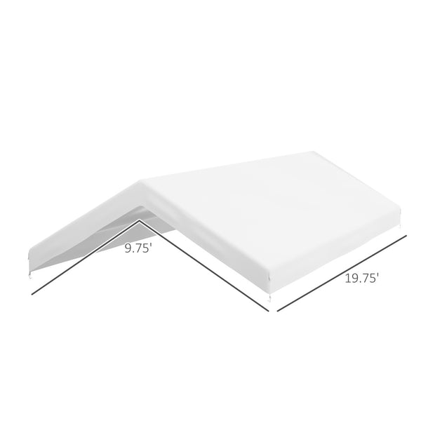 English Elm Outsunny 10' X 20' Carport Replacement Canopy Cover - Waterproof, Uv-Resistant, Easy Install! W2225P164083-GIGA