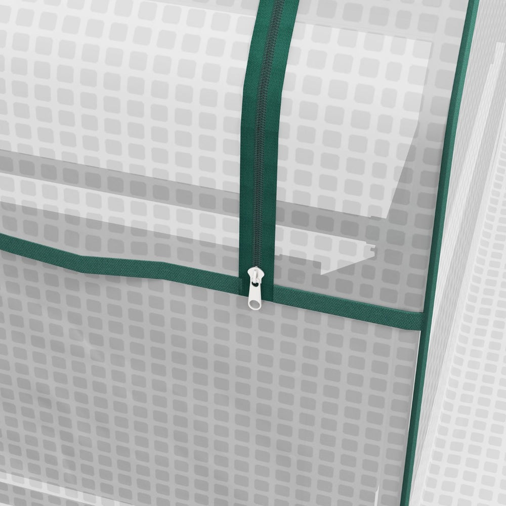 English Elm Outsunny Galvanized Raised Garden Bed & Mini Greenhouse For Herbs, Vegetables - Perfect For Patios! W2225P164067-GIGA