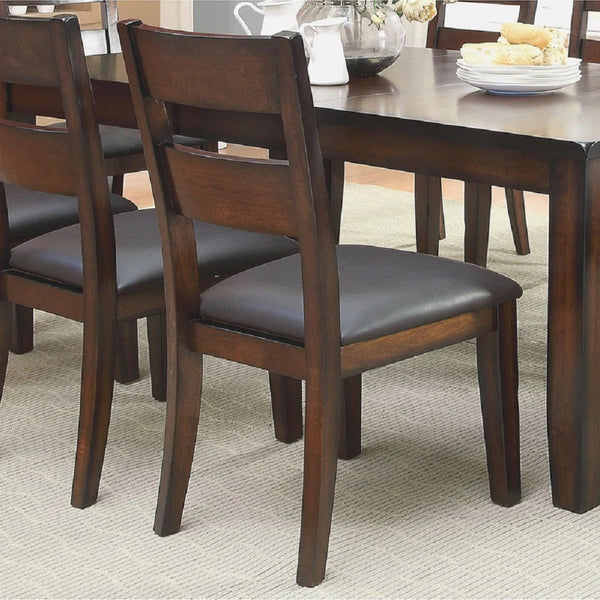 English Elm Dark Cherry Transitional Solid Wood Dining Chairs Set of 2 — Padded Leatherette Seats, Bold Sturdy Design, 19.25"W x 39.25"H B011P162631