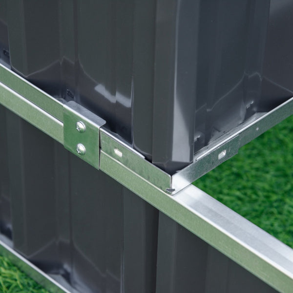 English Elm Outsunny 3 Tier Modular Steel Raised Garden Bed With Gloves - Perfect For Vegetables, Herbs & Flowers! W2225P172597-GIGA