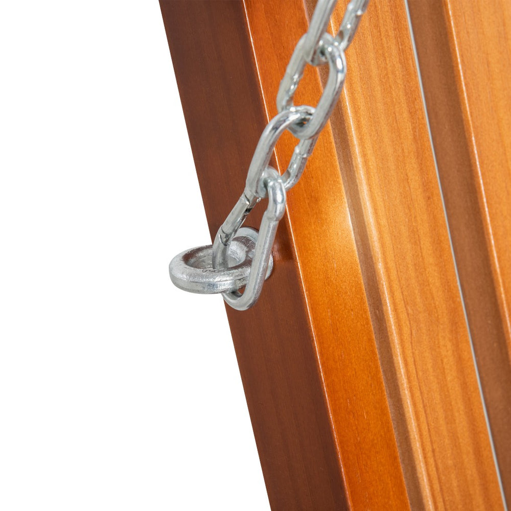 English Elm Outsunny 2 Person Outdoor Swing Bench With Pine Wood Frame & Adjustable Chains For Patios & Gardens W2225P172580-GIGA