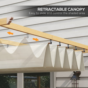 English Elm Outsunny 10' X 12' Retractable Pergola Canopy - Stylish Aluminum Outdoor Shade For Garden & Patio W2225P164089-GIGA