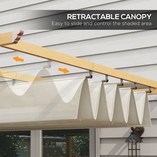 English Elm Outsunny 10' X 12' Retractable Pergola Canopy - Stylish Aluminum Outdoor Shade For Garden & Patio W2225P164089-GIGA