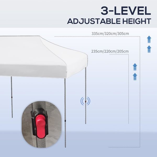 English Elm Outsunny 10' X 20' Pop Up Canopy Tent - Adjustable Height Instant Shelter For Outdoor Events & Storage W2225P200836-GIGA