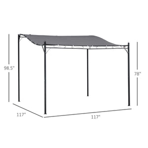 English Elm Outsunny 10' X 10' Steel Pergola Gazebo With Weather-Resistant Canopy & Drainage Holes For Stylish Shade W2225P164075-GIGA