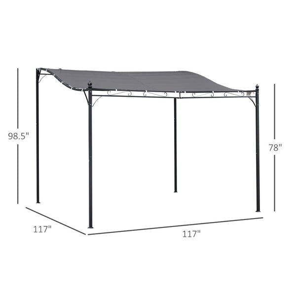 English Elm Outsunny 10' X 10' Steel Pergola Gazebo With Weather-Resistant Canopy & Drainage Holes For Stylish Shade W2225P164075-GIGA