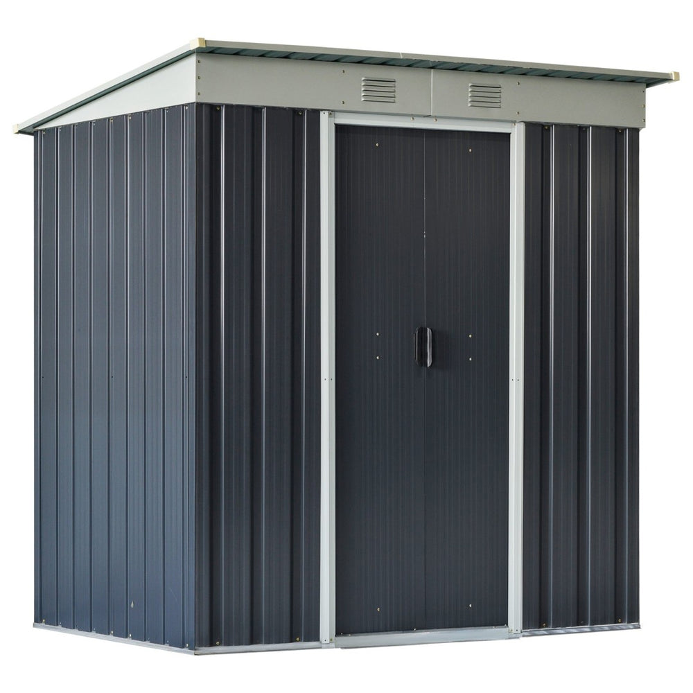English Elm Outsunny 6' X 4' Lean-To Garden Shed - Durable Outdoor Storage With Double Sliding Doors & Vents W2225P164062-GIGA