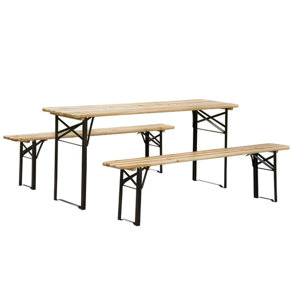 English Elm Outsunny 6' Portable Picnic Table Set - Folding 3-Piece Outdoor Dining Solution For Camping & Patio Fun W2225P172502-GIGA