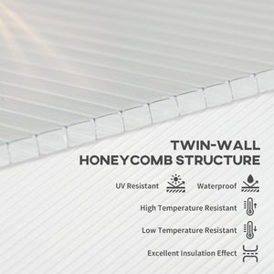 English Elm Outsunny 14 Pack Of Twin-Wall Polycarbonate Panels - Uv Protected, Waterproof, Insulated & Customizable W2225P164069-GIGA